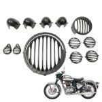 Dhe Best Bike Top1 Head Light Grill/Jali + Indicator Grill + Indicator Cap +Tail Light Grill and Headlight LED Indicator Grill 2024 Onwards Set of 12 Compatible with RE Reborn...