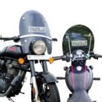 Dhe Best Bike Universal Fiber Glass Front Windshield/Wind Shield Black Compatible with RE Classic Battle Green 350