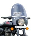Dhe Best Bike Universal Fiber Glass Front Windshield/Wind Shield Black Compatible with RE Classic Battle Green 350
