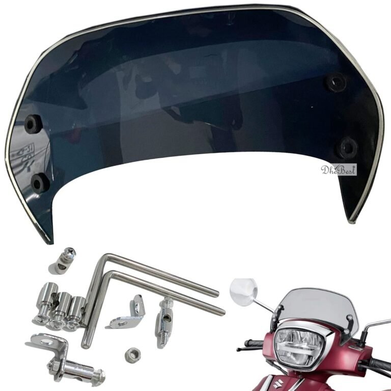 Dhe Best Bike Visor Windshield/Wind Deflectors with Fittings Black Compatible for Suzuki Access 125