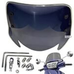 Dhe Best Bike Windshield Black Visor/Wind Deflectors with Fittings Black Compatible with TVS Jupiter.