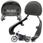 Dhe Best Black Color Cushion Passenger Backrest/Back Rest with Name Suitable for RE Goan Classic 350