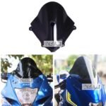 Dhe Best Customized Double Bubble Visor/Windscreen Bike Headlight Visor Black for Suzuki Gixxer SF