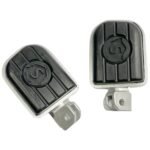 Dhe Best Heavy Duty Bike Foot Rest/Footrest Left & Right Black & Silver (Set of one Pair) Compatible with RE Reborn Classic 350