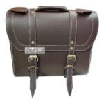 Dhe Best I2 Bike Saddle Bag Waterproof Rectangle Side SaddleBag with Golden Buckle Brown for RE Classic Battle Green 350