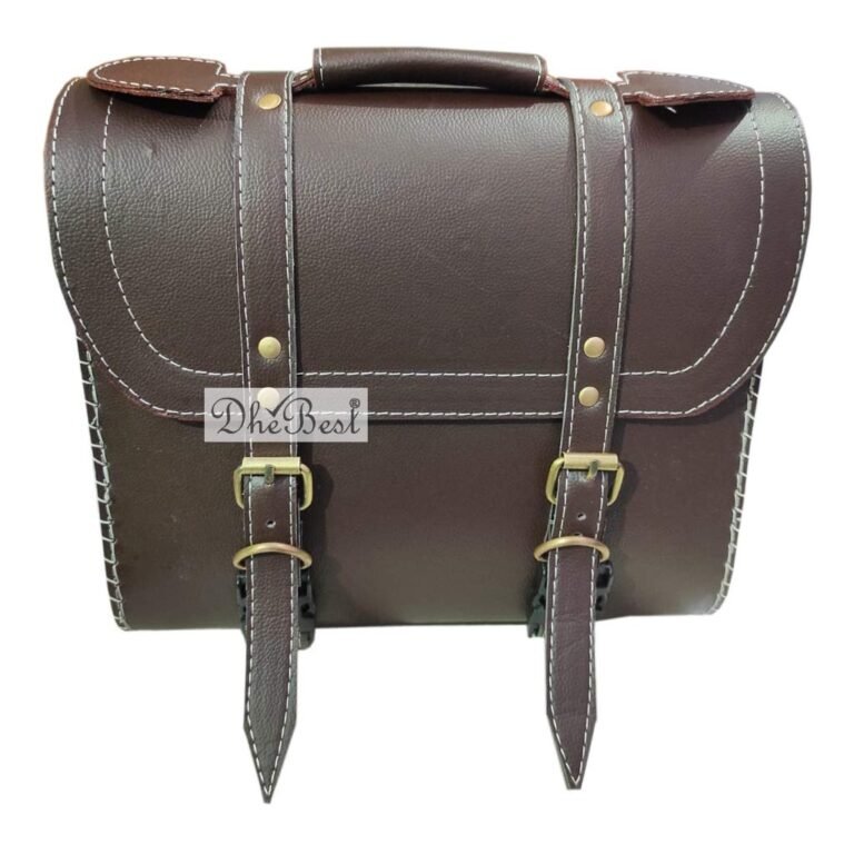Dhe Best I2 Bike Saddle Bag Waterproof Rectangle Side SaddleBag with Golden Buckle Brown for RE Classic Battle Green 350