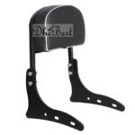 Dhe Best P4N Bike Bullet Backrest Support Pillion Black Cushion Harley Style Back Rest Black Bar Compatible for RE Classic 350
