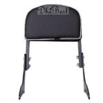 Dhe Best P4N Bike Bullet Backrest Support Pillion Black Cushion Harley Style Back Rest Black Bar Compatible for RE Classic 350