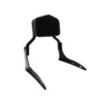 Dhe Best RBP20 Bike Harley Style Backrest Support Pillion Balck Cushion Back Rest Full Black Bar for RE Standard Bullet 500 EFI