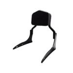 Dhe Best RBP20 Bike Harley Style Backrest Support Pillion Balck Cushion Back Rest Full Black Bar for RE Standard Bullet 500 EFI