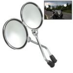 Dhe Best RM-03 Bike Handle Bar Rear View Side Round Fancy Mirror Set of 2PCs Chrome for Universal All Bikes