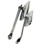 Dhe Best RM-04 Bike Handle Bar Rear View Rectangle Side Fancy Mirror Chrome Set of 2 Compatible with Hero Maestro Edge.