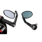 Dhe Best RM-16 Scooty Handle Bar Rear View Mirror Side Oval Shape Fancy Mirror Set of 2 Black for Suzuki Access SE