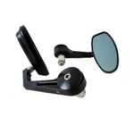 Dhe Best RM-16 Scooty Handle Bar Rear View Mirror Side Oval Shape Fancy Mirror Set of 2 Black for Suzuki Access SE