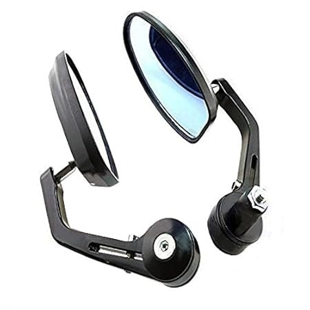 Dhe Best RM-16 Scooty Handle Bar Rear View Mirror Side Oval Shape Fancy Mirror Set of 2 Black for Suzuki Access SE