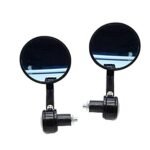 Dhe Best RM-17 Scooty Rear View Mirror Handle Bar Side Round Shape Fancy Mirror Black Set of 2 for Suzuki Access SE