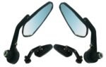 Dhe Best RM-26 Bike Handlebar Rear View Mirror Ractangle Shape End Adjustable Rotatable Stylish Handle bar Side Mirror Black Set of 2 PCs for TVS Scooty Pep Plus