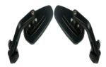 Dhe Best RM-26 Bike Handlebar Rear View Mirror Ractangle Shape End Adjustable Rotatable Stylish Handle bar Side Mirror Black Set of 2 PCs for TVS Scooty Pep Plus
