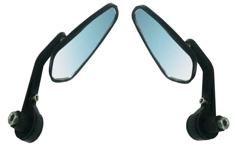 Dhe Best RM-26 Bike Handlebar Rear View Mirror Ractangle Shape End Adjustable Rotatable Stylish Handle bar Side Mirror Black Set of 2 PCs for TVS Scooty Pep Plus