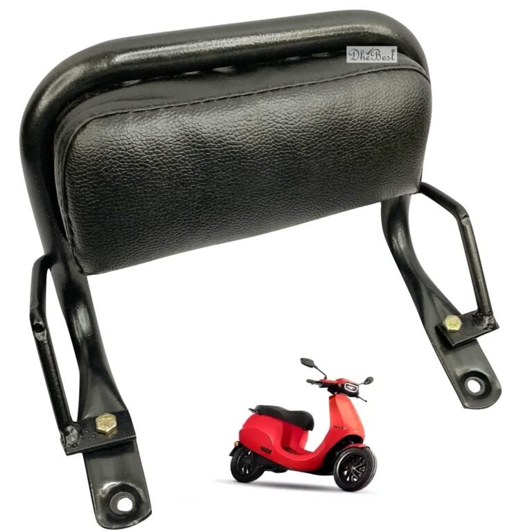 Dhe Best Scooty Style Back Rest Black Cushion Support Pillion Backrest Black Mild Steel Electric Scooter Cushion Backrest Compatible with Ola S1 Pro