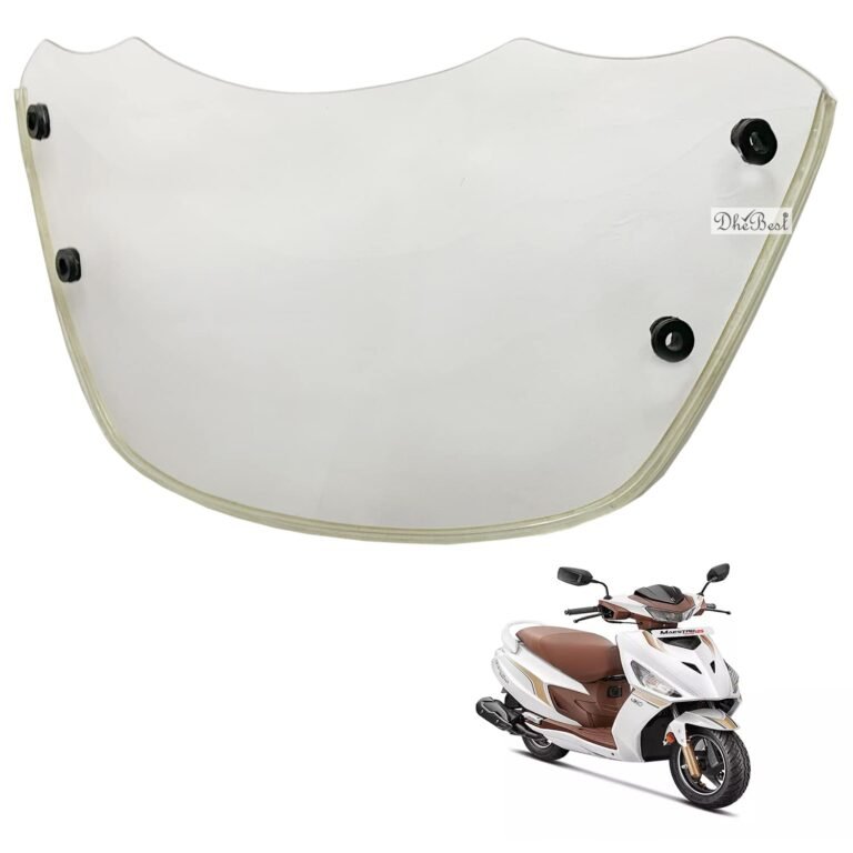 Dhe Best Scooty Windshield Black Visor/Wind Deflectors with Fittings White Compatible with Activa Mestro