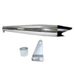 Dhe Best SIL114 Bike Shark Silencer Exhaust Glasswool Filter Chrome Body Black Tail Silencer for RE Classic 500