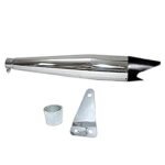 Dhe Best SIL114 Bike Shark Silencer Exhaust Glasswool Filter Chrome Body Black Tail Silencer for RE Classic 500