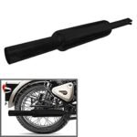 Dhe Best SIL119 Bike Bullet Silencer Short Bottle Mini Punjab Dholki Empty Exhaust Silencer Black for RE Standard Bullet 350 Twin Spark
