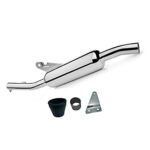 Dhe Best SIL140 Bike Bullet Angular Empty Free Flow Stylish Exhaust Silencer Chrome for RE Classic Desert Storm