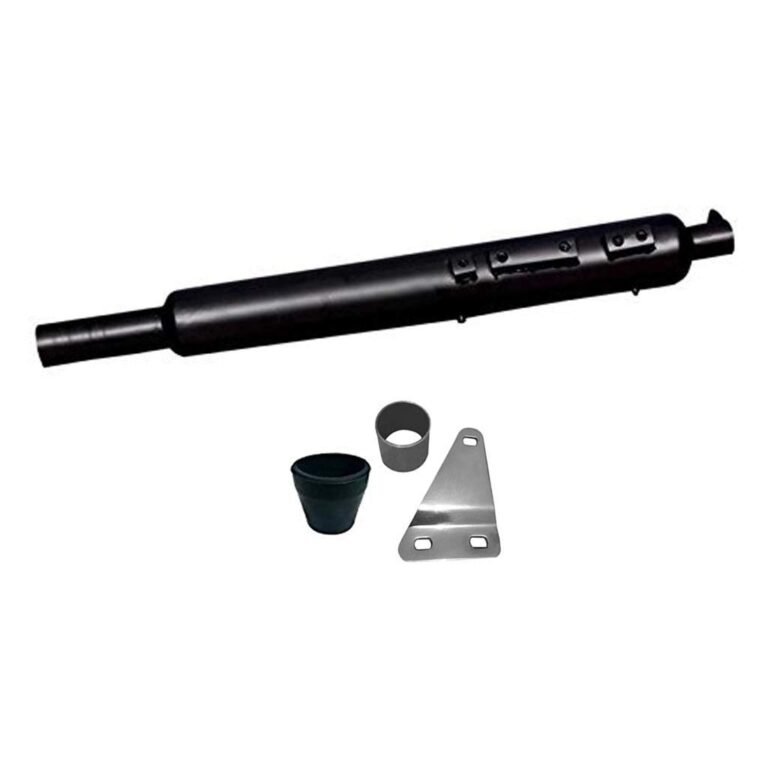 Dhe Best SIL55 Bike Silencer Exhaust Customized Long Bottle Punjab Dholki Full Black for RE Standard Bullet 350 Twin Spark.