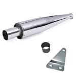 Dhe Best SIL80 Bike Silencer Wild Boar Exhaust Glasswool/Filter Chrome Wildboar Glass Wool for RE Bullet Electra Twin Spark