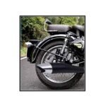 Dhe Best SIL88 Bike Shark Silencer Exhaust with Glasswool Black & Front Chrome for RE Classic 500