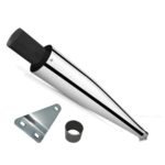 Dhe Best SR-05 Bike Bullet Wild Boar Silencer Exhaust Wildboar Silencer Glasswool Chrome Front Black with Zed Clamp Bush for RE Classic 350