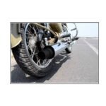 Dhe Best SR-05 Bike Bullet Wild Boar Silencer Exhaust Wildboar Silencer Glasswool Chrome Front Black with Zed Clamp Bush for RE Classic 350