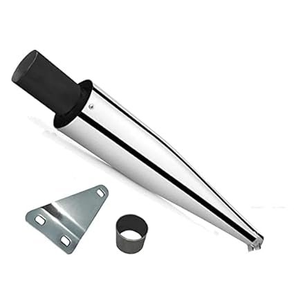 Dhe Best SR-05 Bike Bullet Wild Boar Silencer Exhaust Wildboar Silencer Glasswool Chrome Front Black with Zed Clamp Bush for RE Classic 350