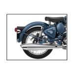 Dhe Best SR-08 Bike Bullet Dolphin Exhaust Silencer Glasswool Chrome Silencer Exhaust with Zed Clamp Bush for RE Thunderbird 350 Model 2