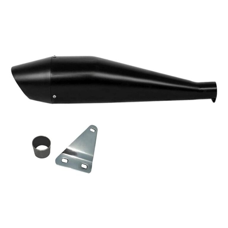 Dhe Best SR-09 Bike Bullet Dolphin Silencer Glass Wool Pollock Shape Along with Glasswool Black with Zed Clamp Bush for RE Thunderbird 500 Model 1