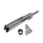 Dhe Best SR-12 Bike Bullet Dual Barrel Silencer Exhaust Double Barrel Silencer Chrome Empty with Zed Clamp Bush for RE All Models