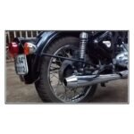 Dhe Best SR-19 Bike Bullet Reverse Cone Megaphone Exhaust Silencer Glasswool Chrome Bike Exhaust with Zed Clamp Bush for RE Thunderbird 350 Model 1