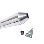 Dhe Best SR-19 Bike Bullet Reverse Cone Megaphone Exhaust Silencer Glasswool Chrome Bike Exhaust with Zed Clamp Bush for RE Thunderbird 350 Model 1
