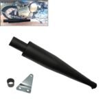 Dhe Best SR-22 Bike Bullet Silencer Wildboar Exhaust Glasswool Black Wild Boar Filter Bike Exhaust with Zed Clamp Bush for RE Classic 350