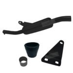 Dhe Best SR-60 Bike Bullet Angular Empty Free Flow Stylish Exhaust Silencer Black with Zed Clamp Bush for RE Classic Battle Green 350