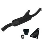 Dhe Best SR-60 Bike Bullet Angular Empty Free Flow Stylish Exhaust Silencer Black with Zed Clamp Bush for RE Classic Battle Green 350