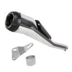 Dhe Best SR-61 Dhe Best SR-29 Bike Bullet Heavy Duty Multi Bend Bazooka/Cobra Silencer Exhaust Glasswool/Filter Chrome End Black with Zed Clamp Bush for RE Classic 350