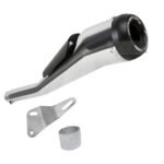 Dhe Best SR-61 Dhe Best SR-29 Bike Bullet Heavy Duty Multi Bend Bazooka/Cobra Silencer Exhaust Glasswool/Filter Chrome End Black with Zed Clamp Bush for RE Classic 350