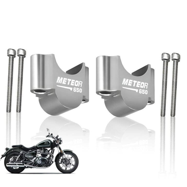 Adjustable Handle Riser for RE Super Meteor 650 Motorbike | Enhances Comfort and Control | Height Riser Clamp Compatible with RE Super Meteor (Silver)