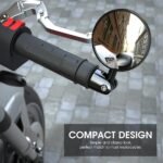 Aluminium Alloy Motorcycle Rear_Outside Mirrors - Round Adjustable Upto 180 Degree Bar End Side Mirror Suitable For (Pack Of 2) For Yamaha Fz V3