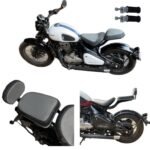 Back Seat with Backrest & Footrest Jawa 42 Bobber Back/Pillion Seat Support upto 200 (Grey)