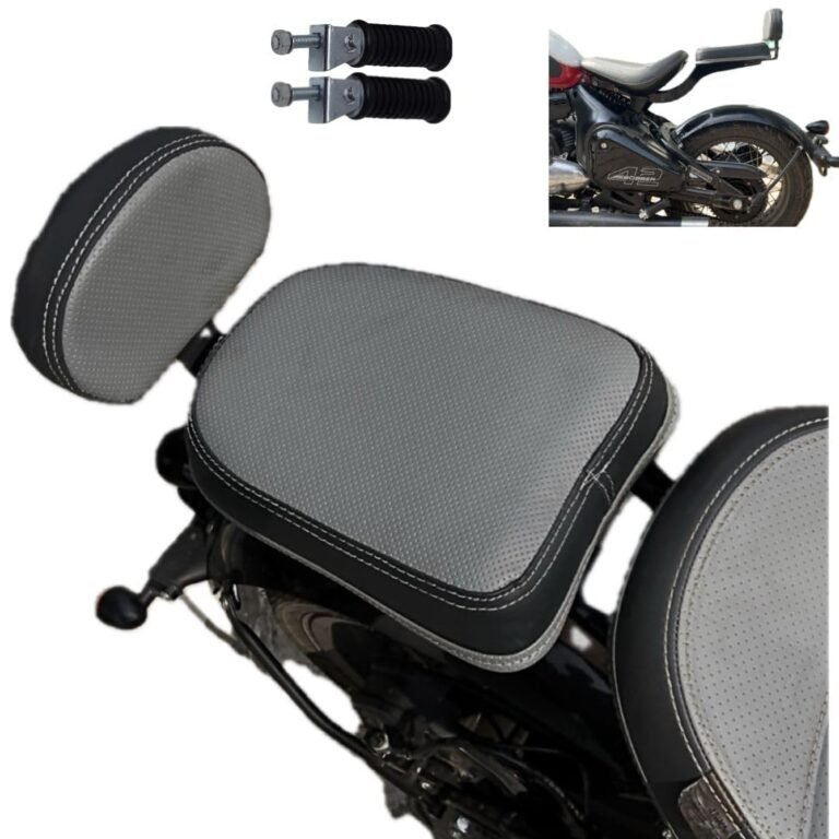 Back Seat with Backrest & Footrest Jawa 42 Bobber Back/Pillion Seat Support upto 200 (Grey)