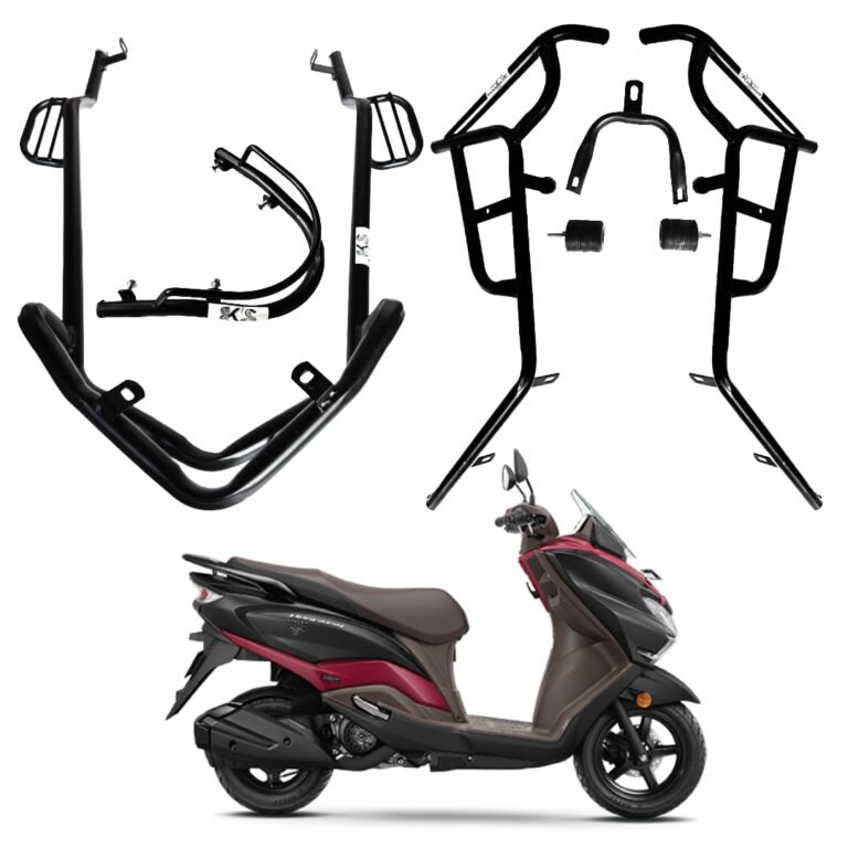 BURGMAN 125 CRASH GUARD WITH FRAME SLIDER LAGGUARD FRONT AND REAR CRASH GUARD SUITABLE FOR BURGMAN 125 BS4, BS6 SCOOTER (SET OF 1)